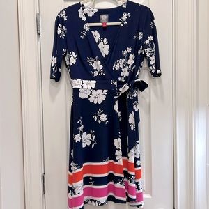 Vince Camuto Floral Faux Wrap Work All Occasion Short Sleeve Dress sz.6